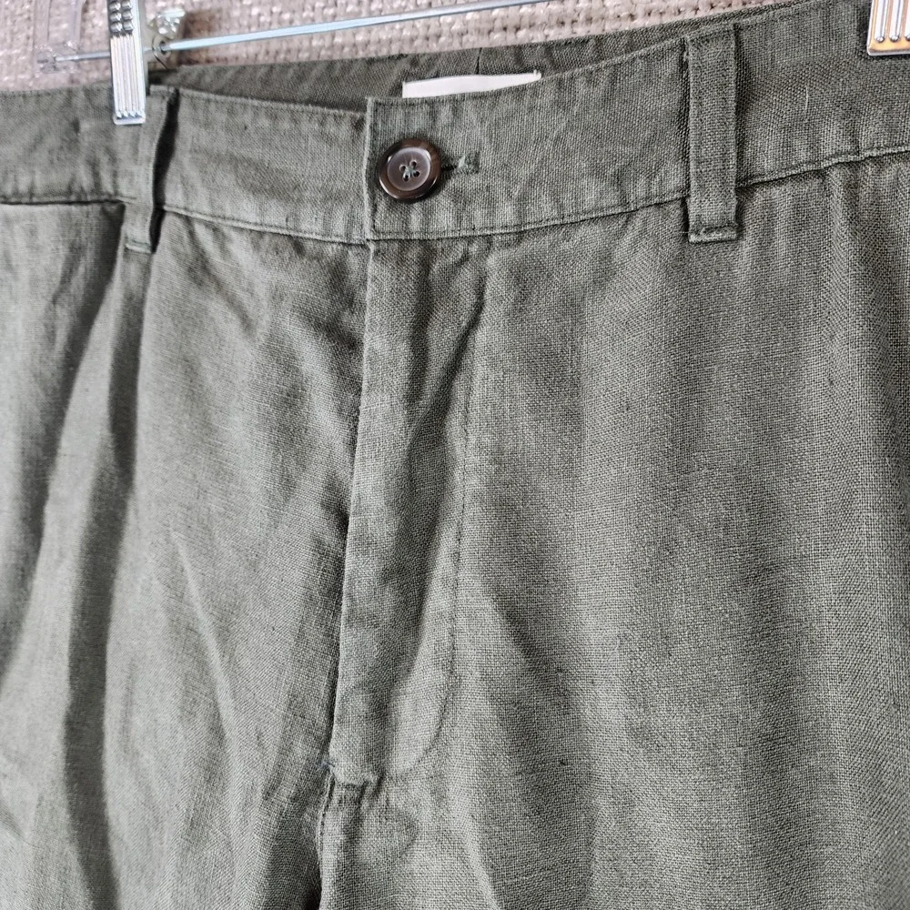 NN07 Pants Aden 100% Linen Straight Leg Trouser Mens 36x26 Olive Chino Pants